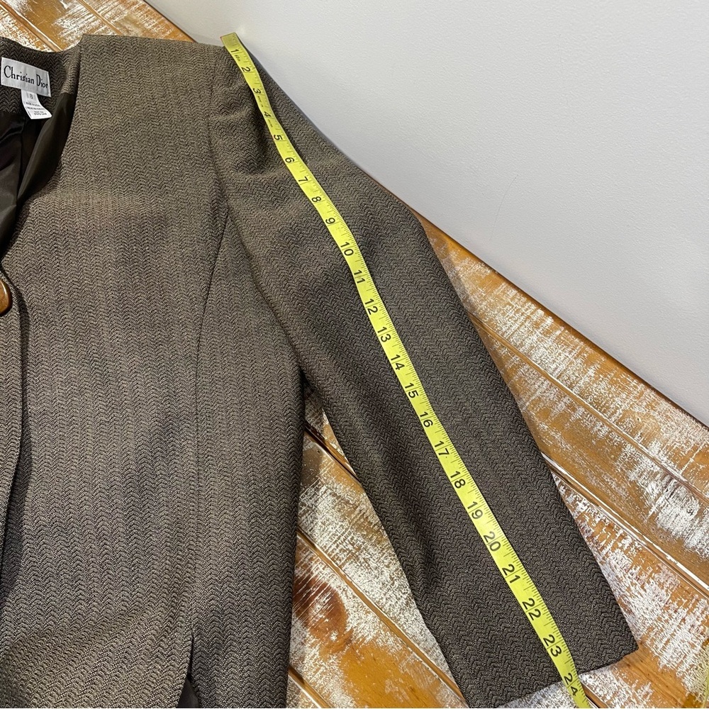Vintage Christian Dior women's single-button wool blended blazer Jacket Size 8 - Picture 12 of 13